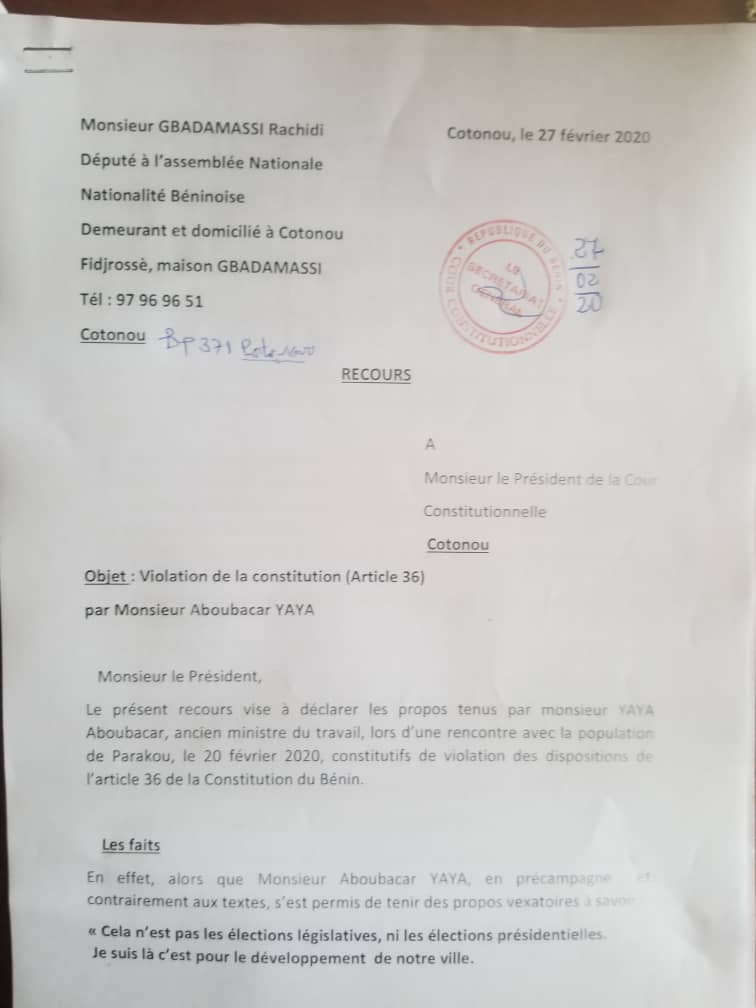 Voici la lettre du député de la 8ème circonscription électorale Voici la lettre du député de la 8ème circonscription électorale