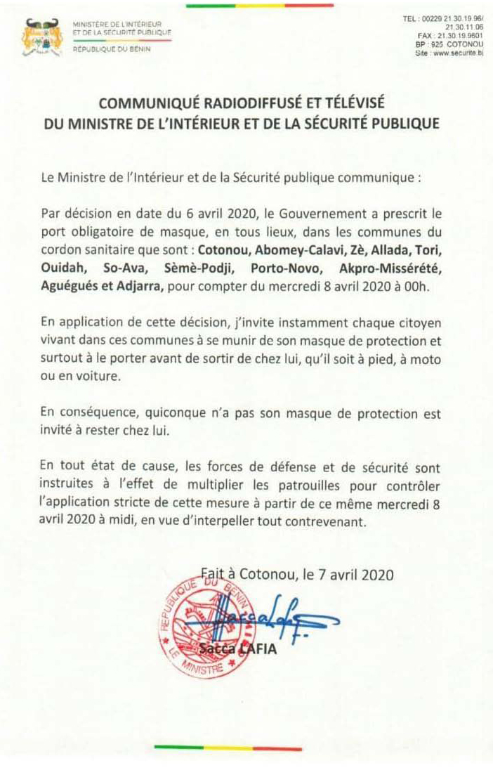 Lire le communiqué du ministre Lire le communiqué du ministre