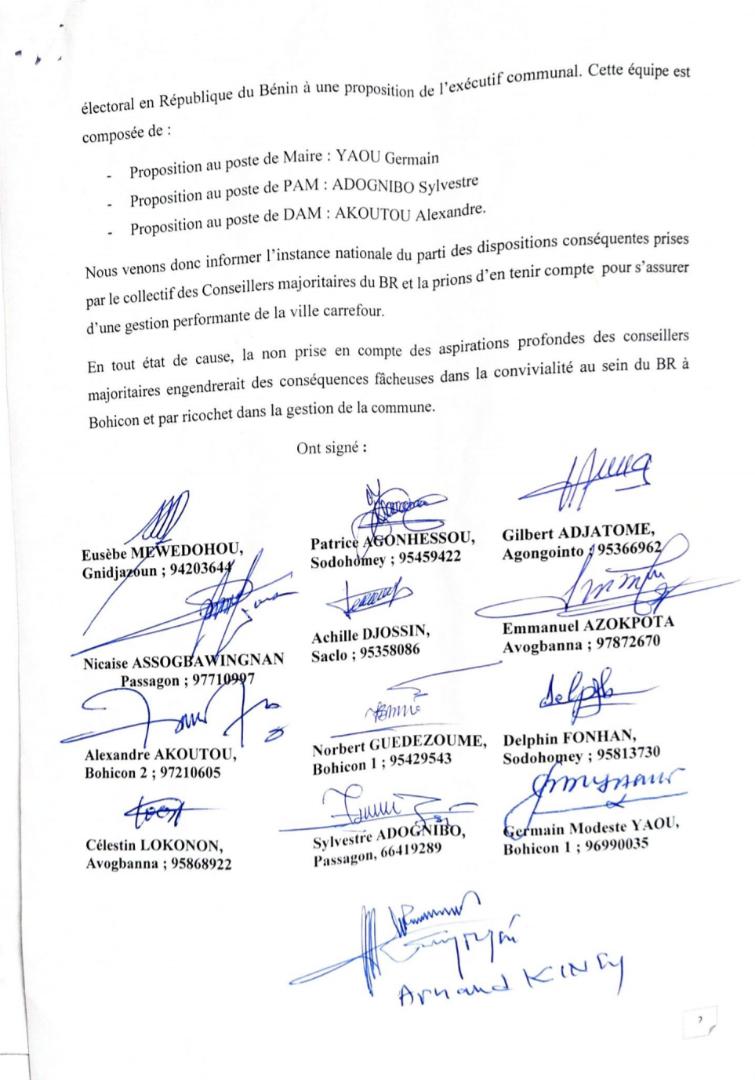 voici la liste des 13 conseillers