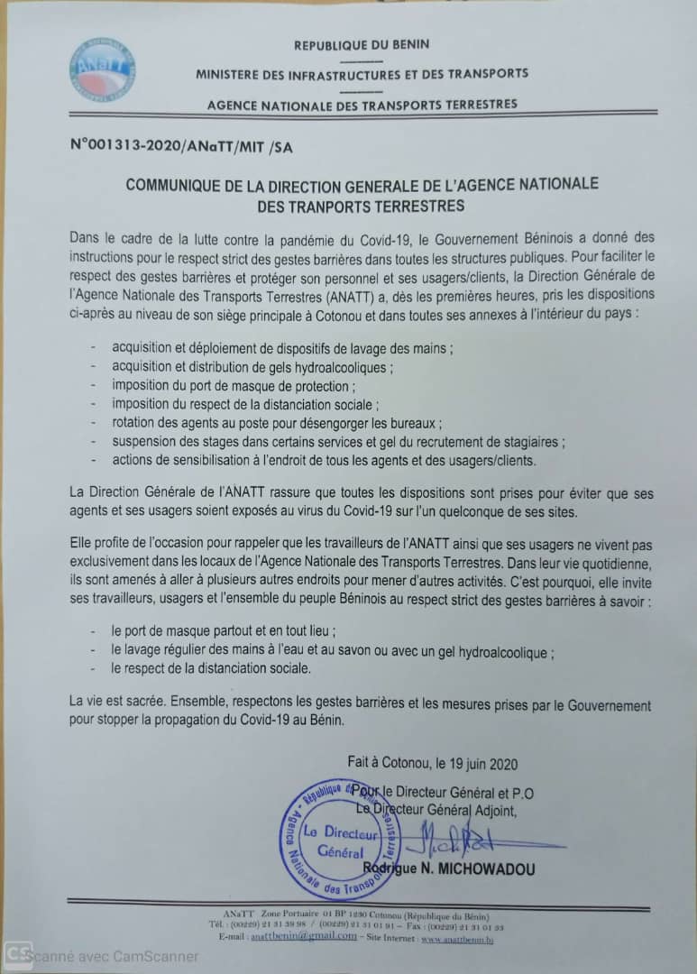 Voici le communiqué