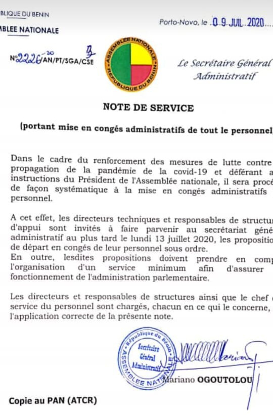 la note de service la note de service