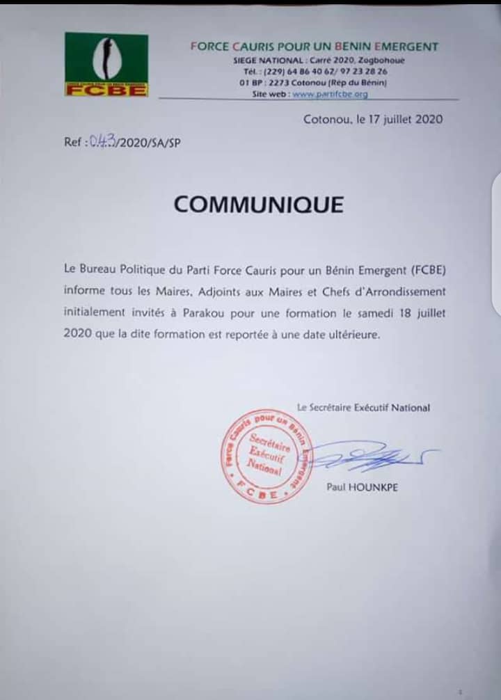 voici le communiqué voici le communiqué