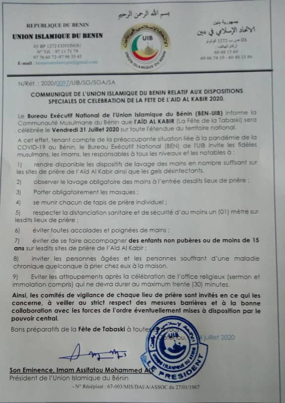 voici le communiqué du BEN-IUB voici le communiqué du BEN-IUB
