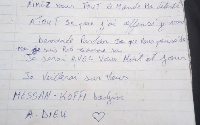 la note qu'il a laissée