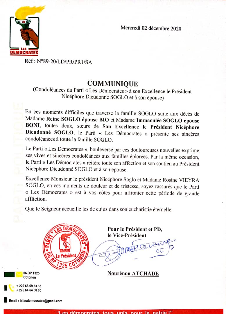 Voici le communiqué