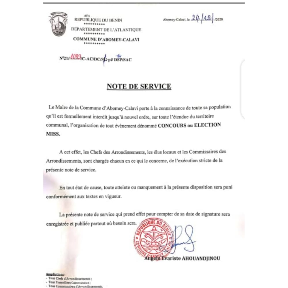 Voici le communiqué