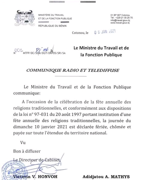 Voici le communiqué