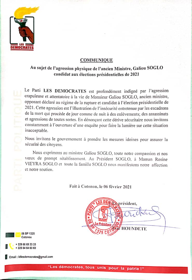 Voici le communiqué