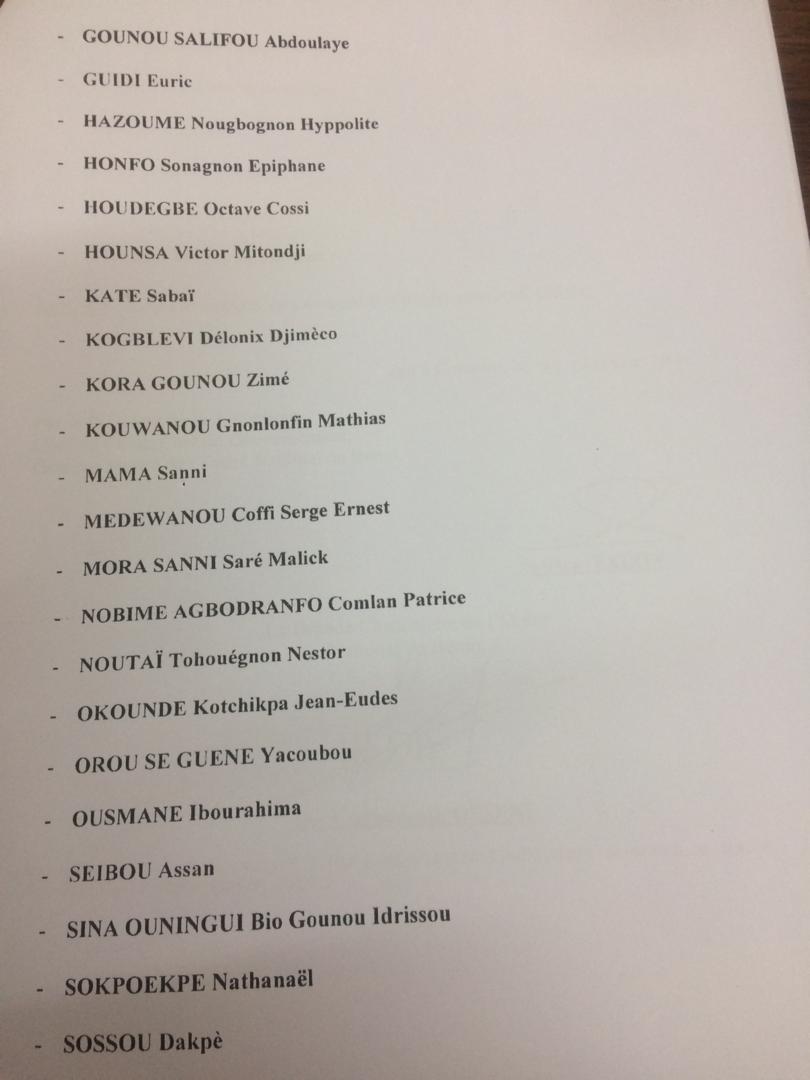 Suite de la liste