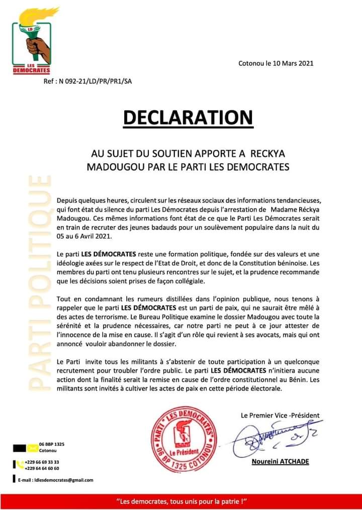Voici le communiqué