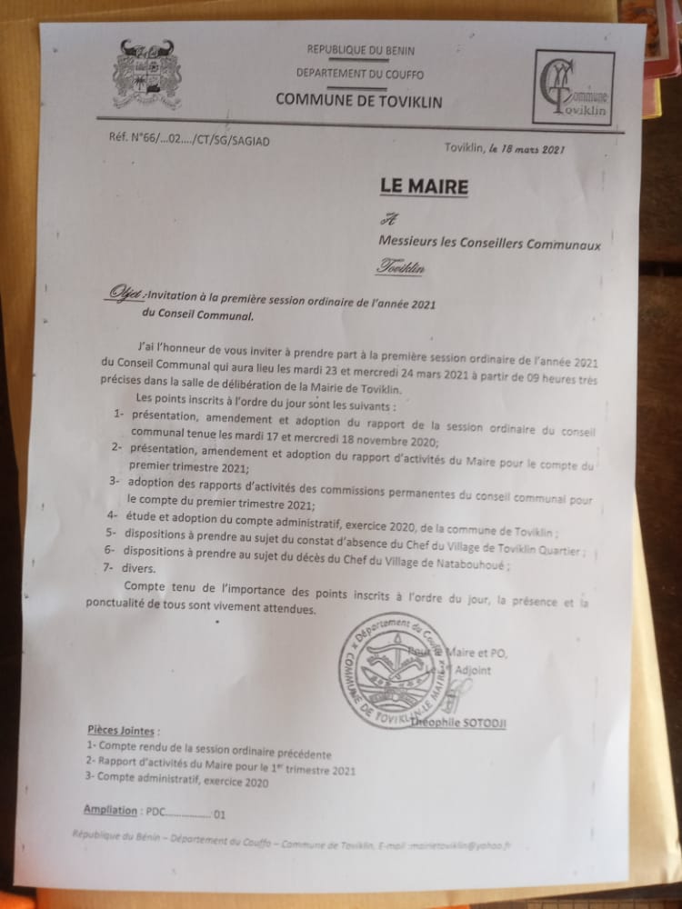Voici le communiqué
