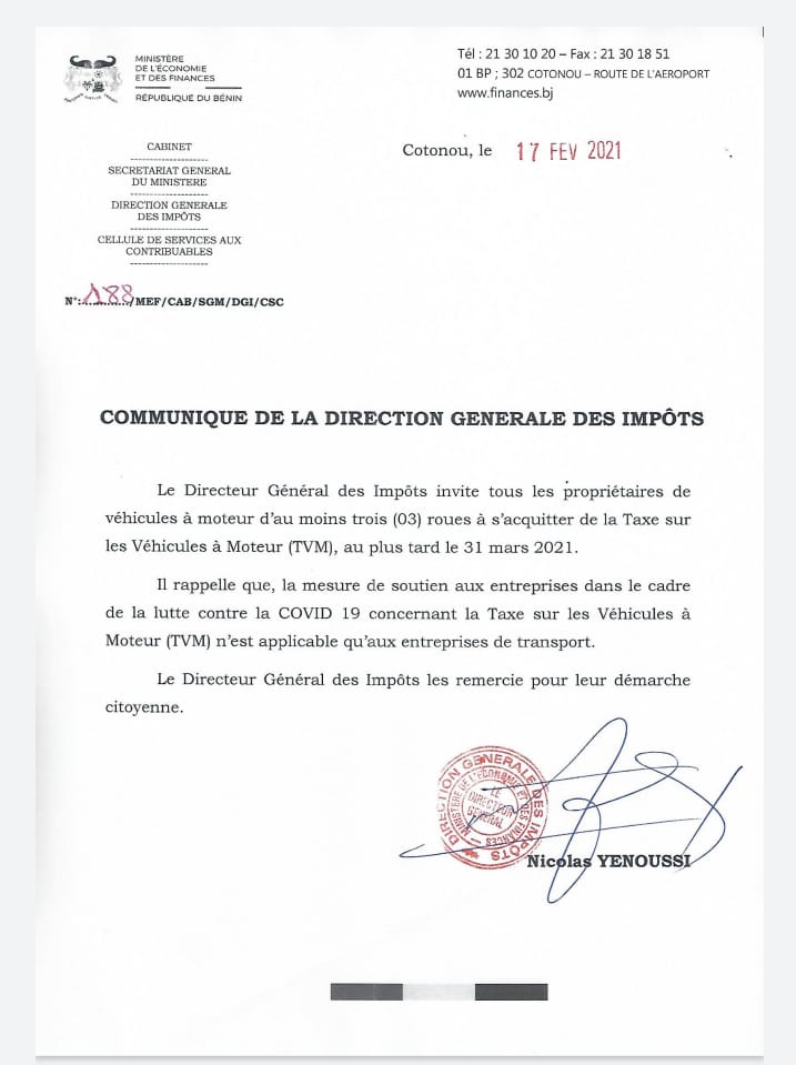 Voici le communiqué Voici le communiqué