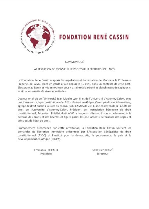 Voici le communiqué