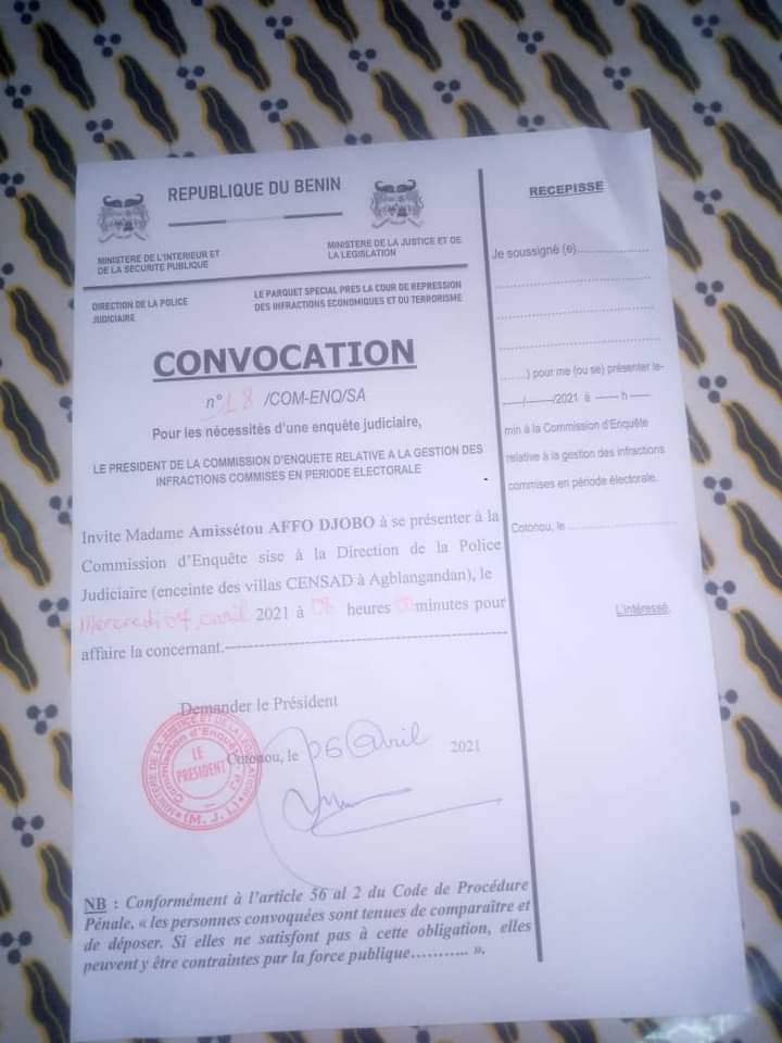 Voici la convocation