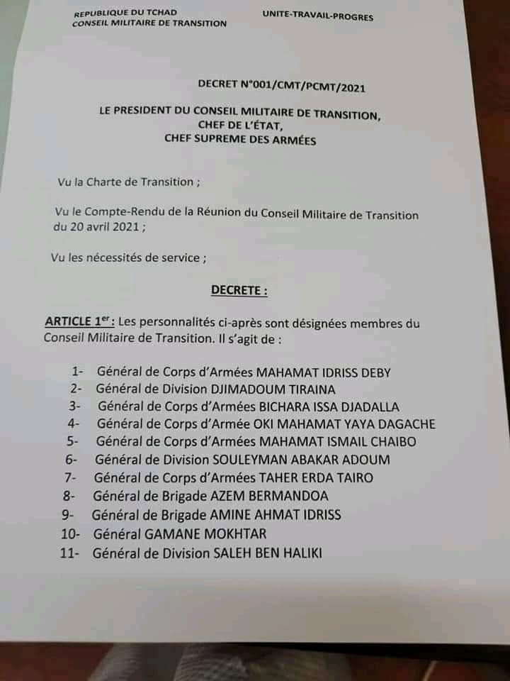 Voici la liste des membres du gouvernement de transition Voici la liste des membres du gouvernement de transition