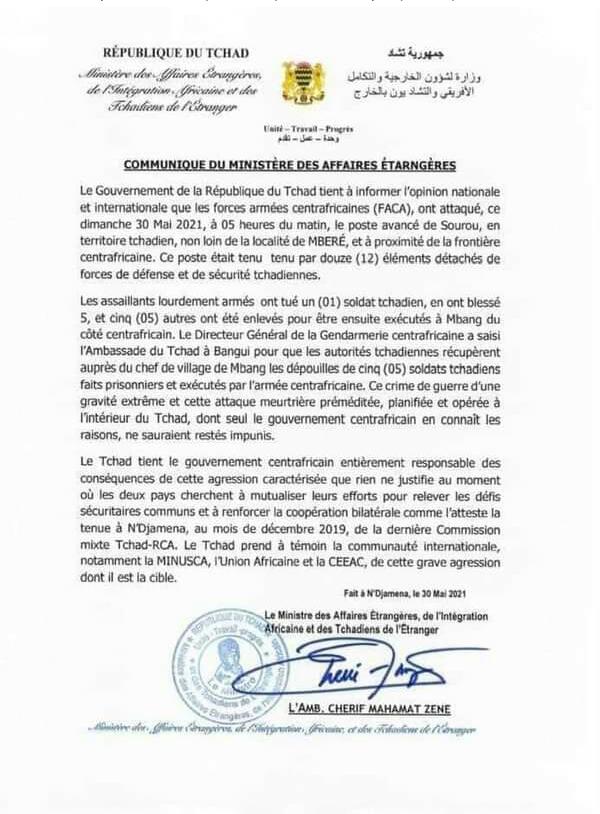 Voici le communiqué