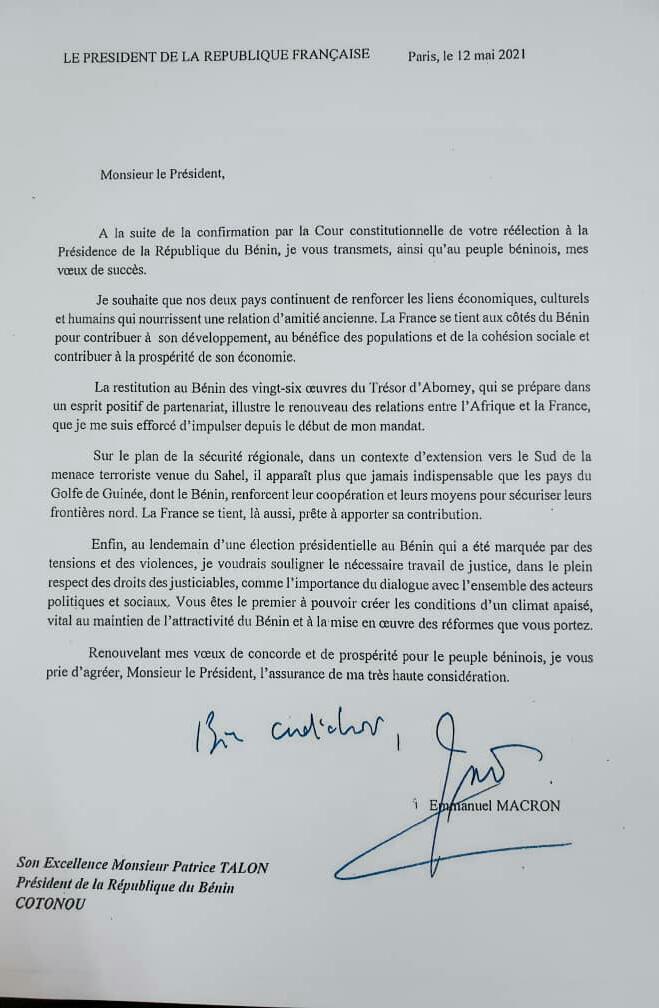 La lettre selon une siyrce source officielle
