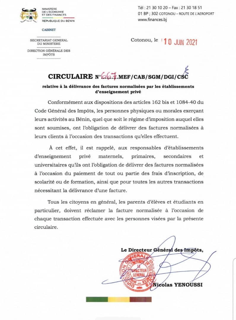 Voici la note de service Voici la note de service