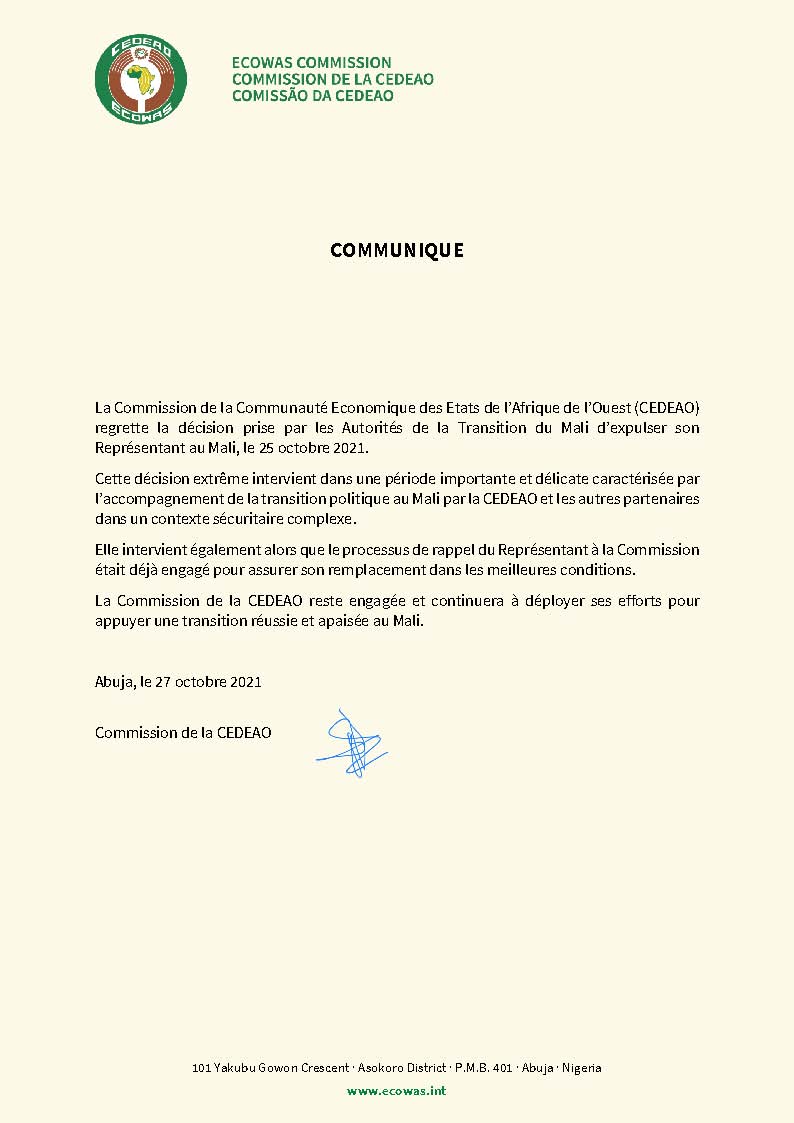 voir le communiqué
