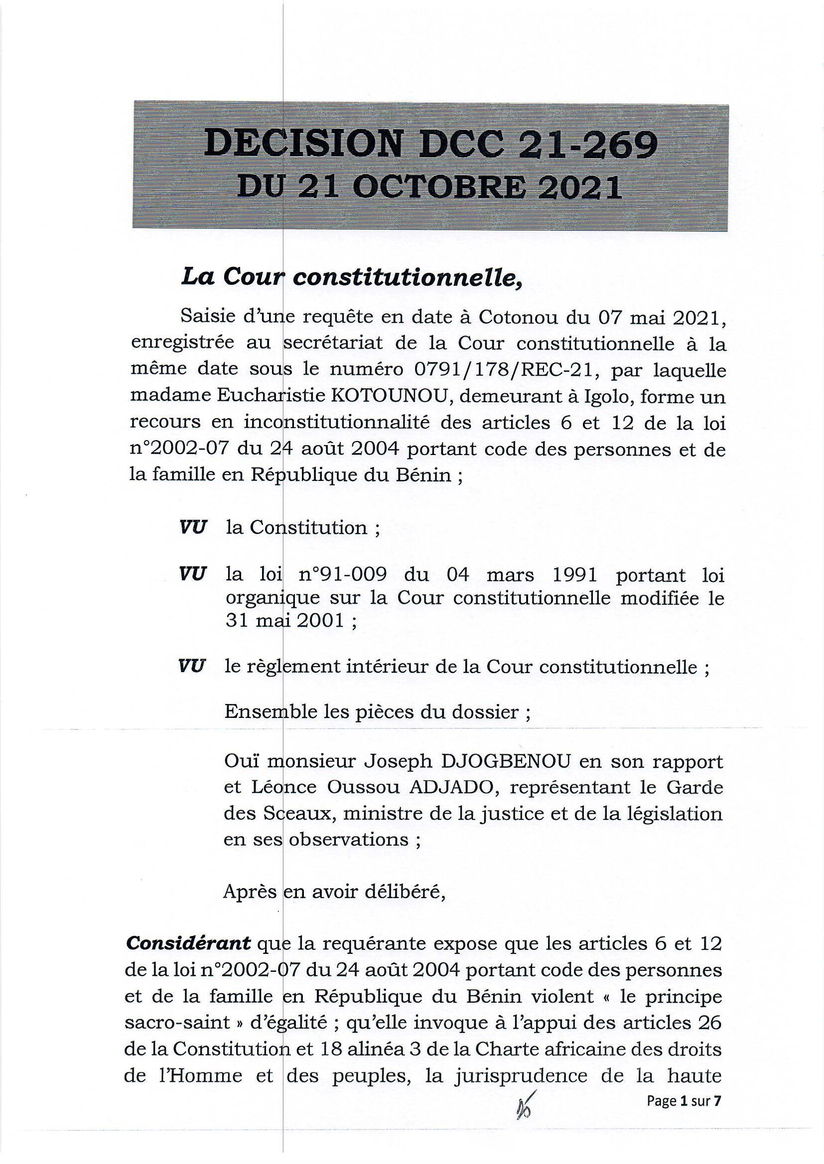 voici la décision