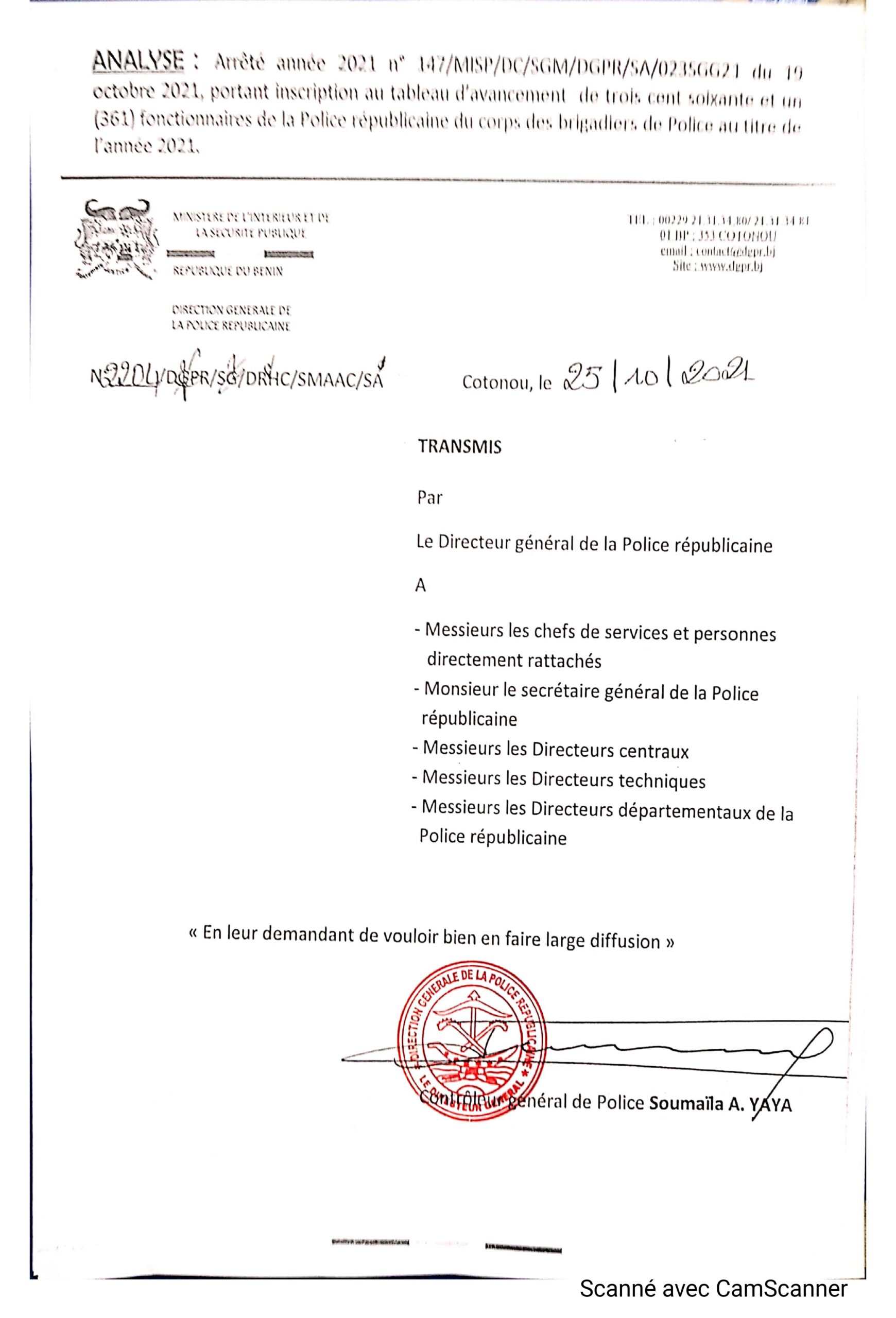 voici la liste