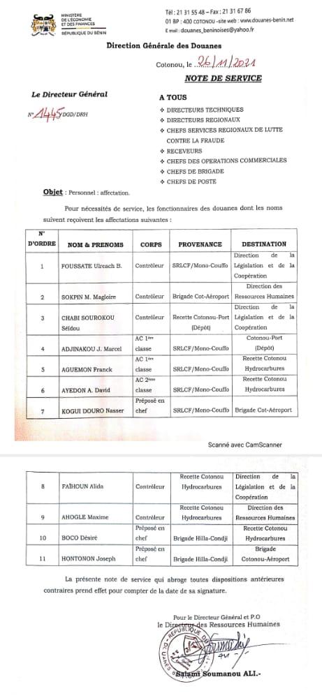 voici la liste
