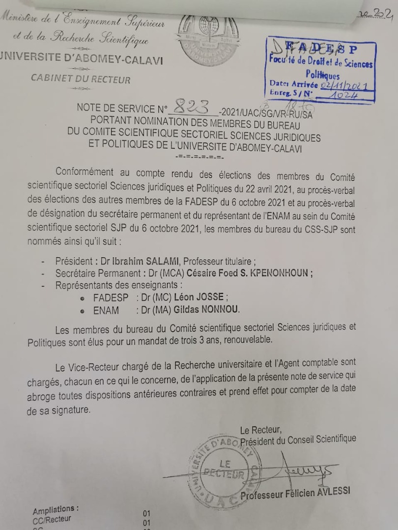voici l'acte de nomination voici l'acte de nomination