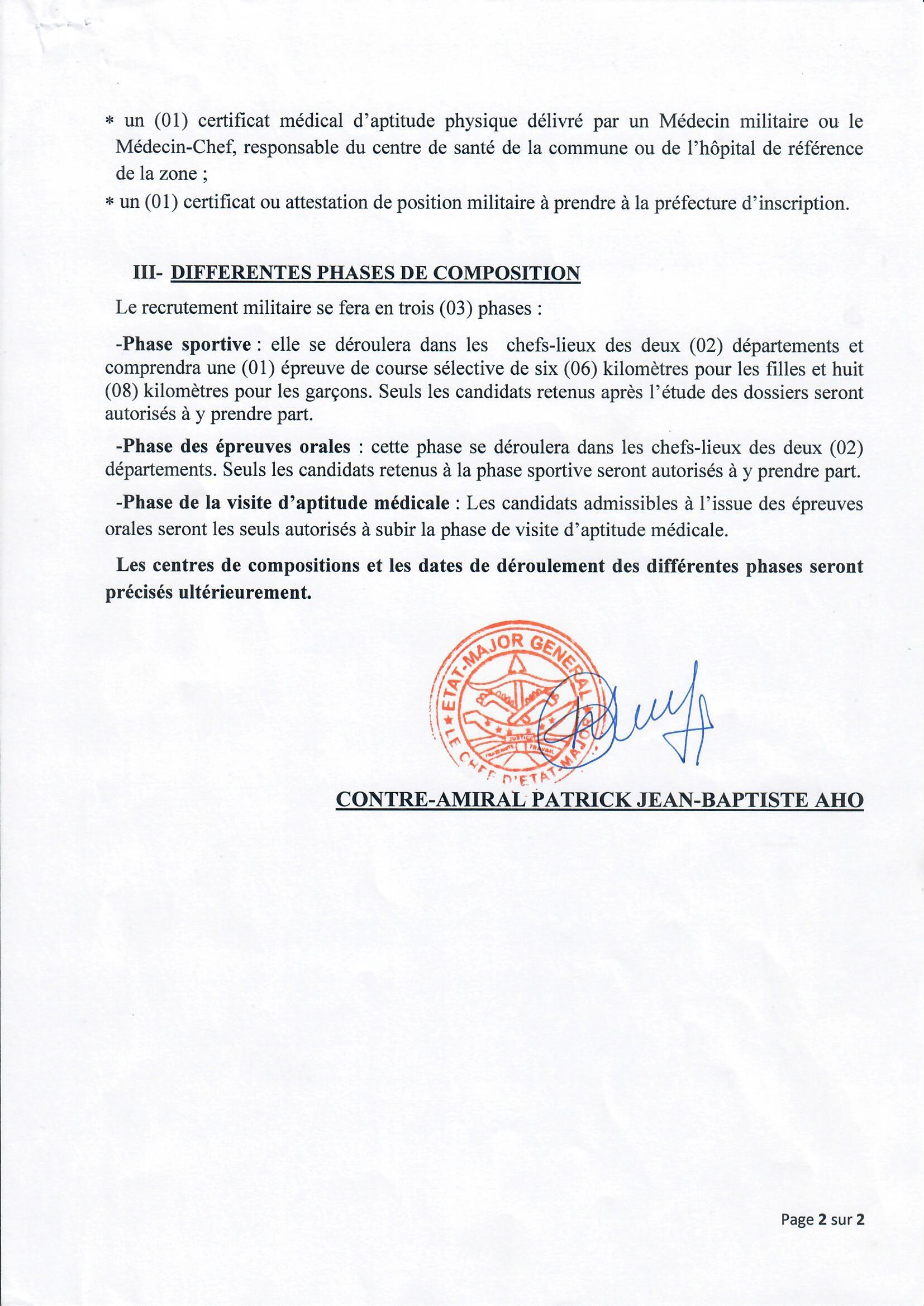Voici le communiqué