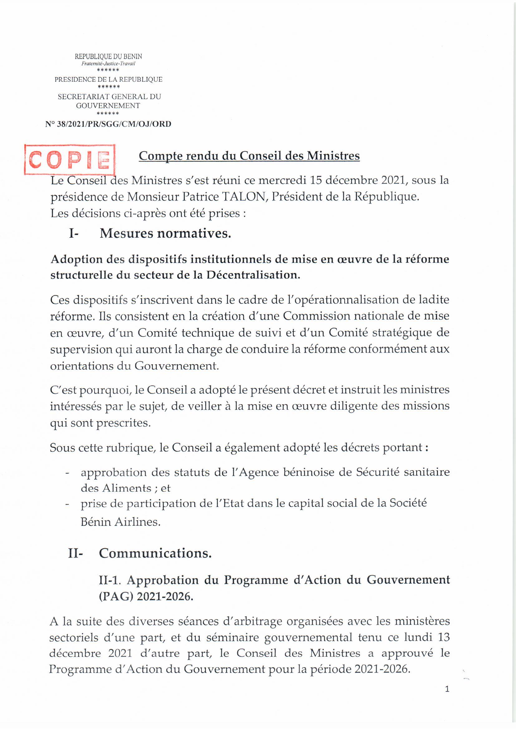 voici le compte rendu