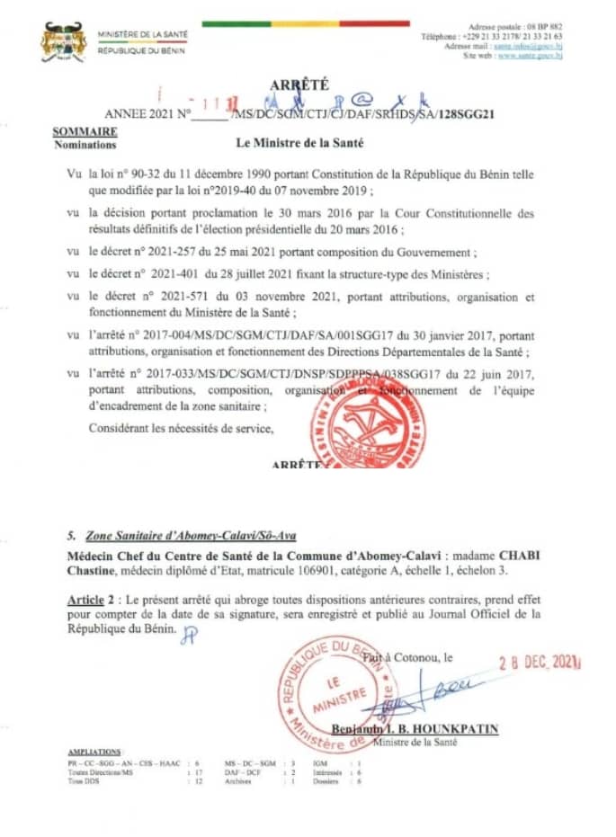 voici l'arrêté ministériel voici l'arrêté ministériel