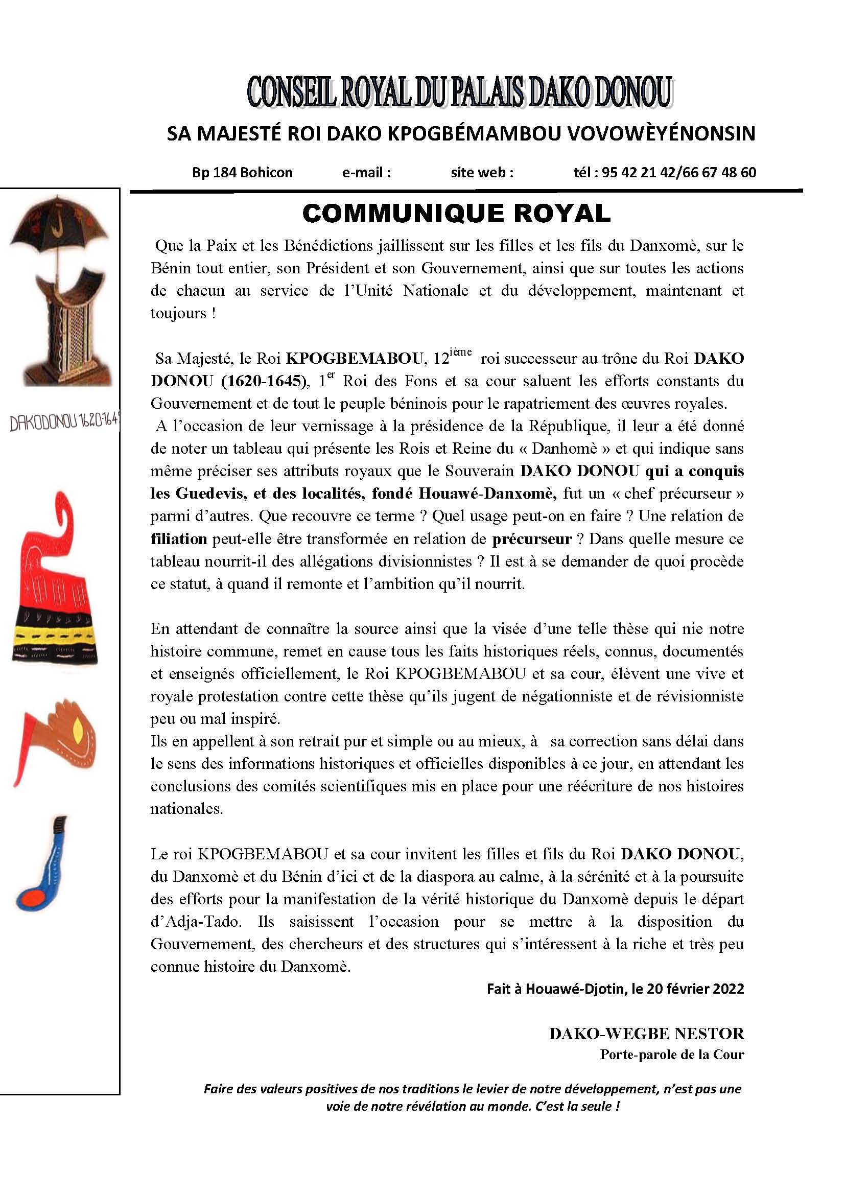 Voici le communiqué Voici le communiqué