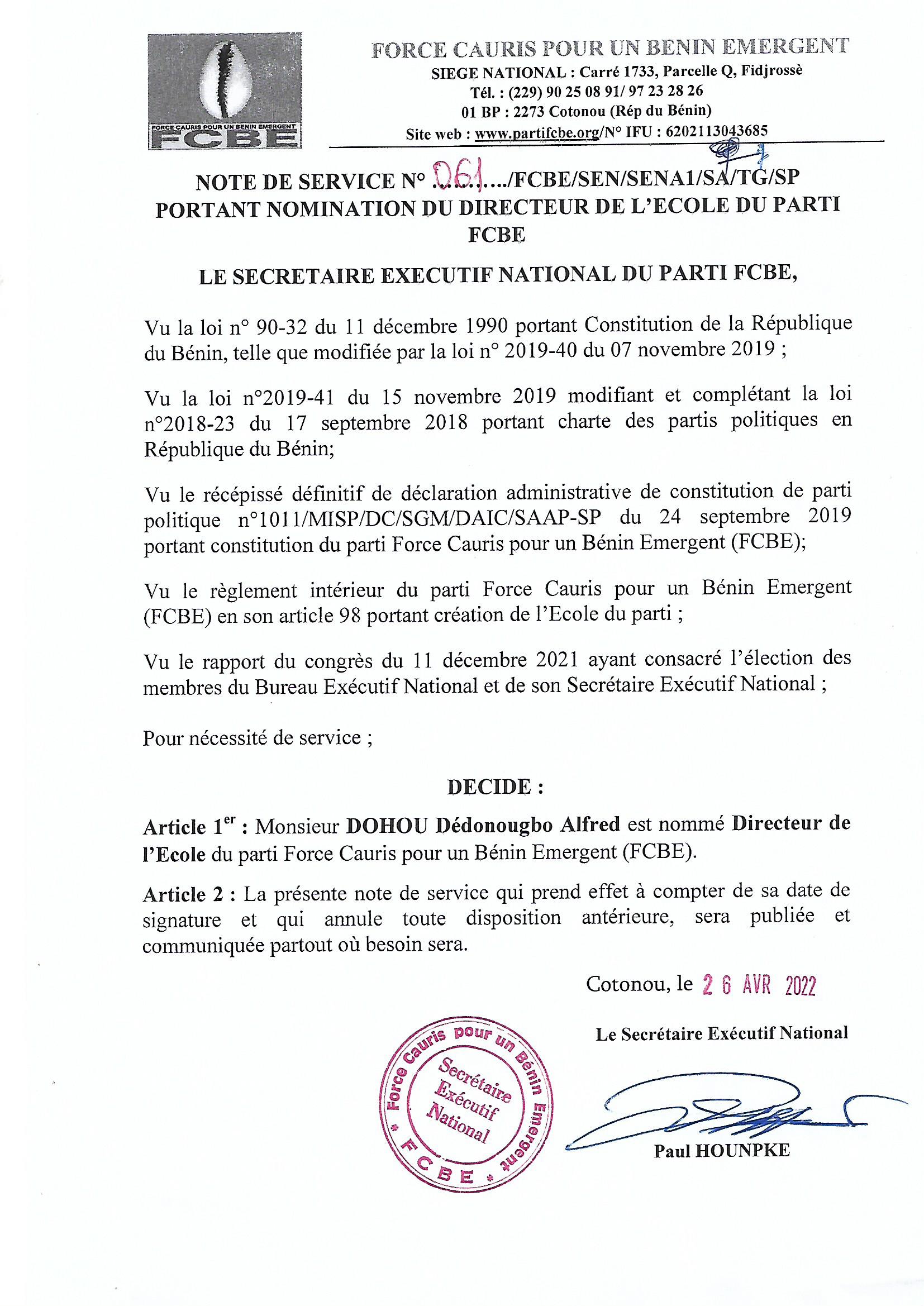 La nomination