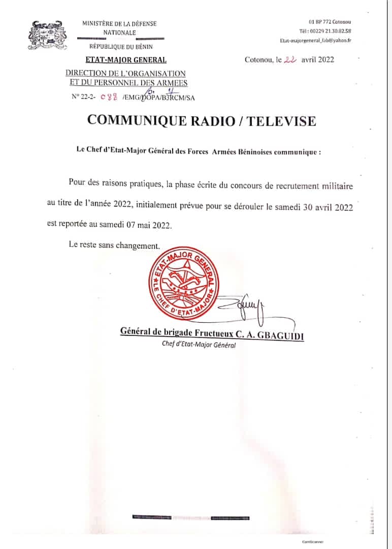 Lire le communiqué du report