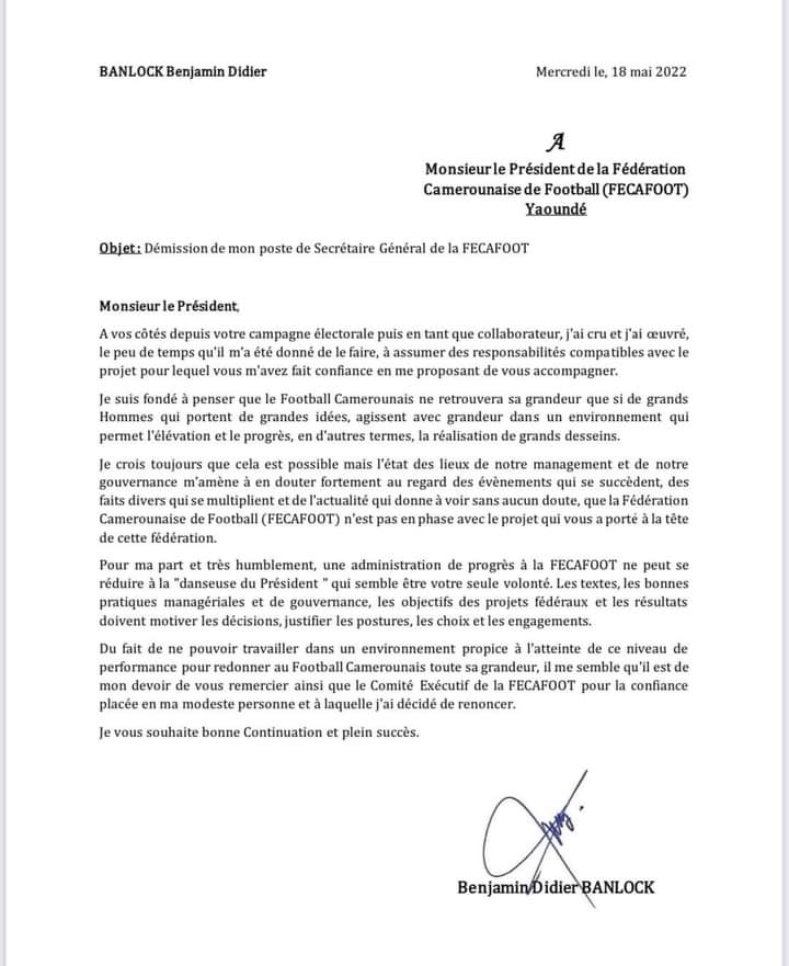 Cameroun : Eto&rsquo;o indexé par le SG démissionnaire de la Fecafoot, ce qu&rsquo;il  reproche à  son président