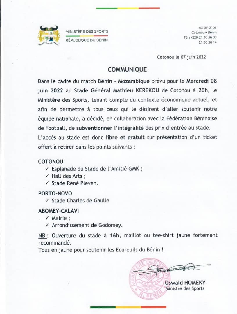 Le communiqué