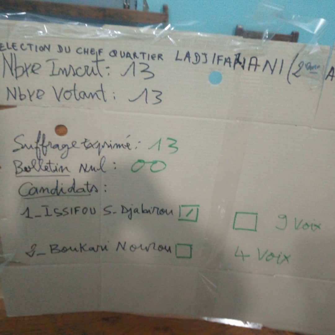 Ladji Farani de Parakou à un nouveau chef quartier