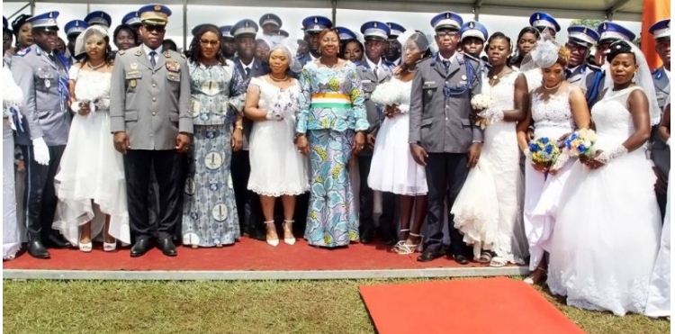 Côte d’Ivoire : Mariage collectif de 123 gendarmes à la caserne d&rsquo;Agban