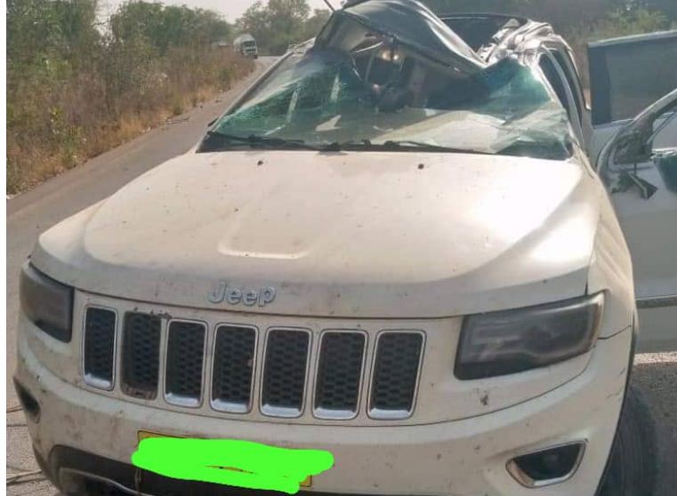 Le véhicule accidenté de la coqueluche Aïcha Trembler