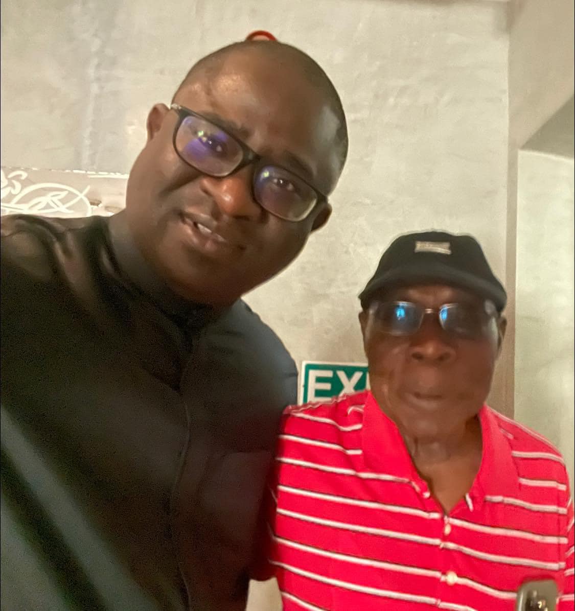 Moïse Kérékou en compagnie de l'ancien président du Nigeria