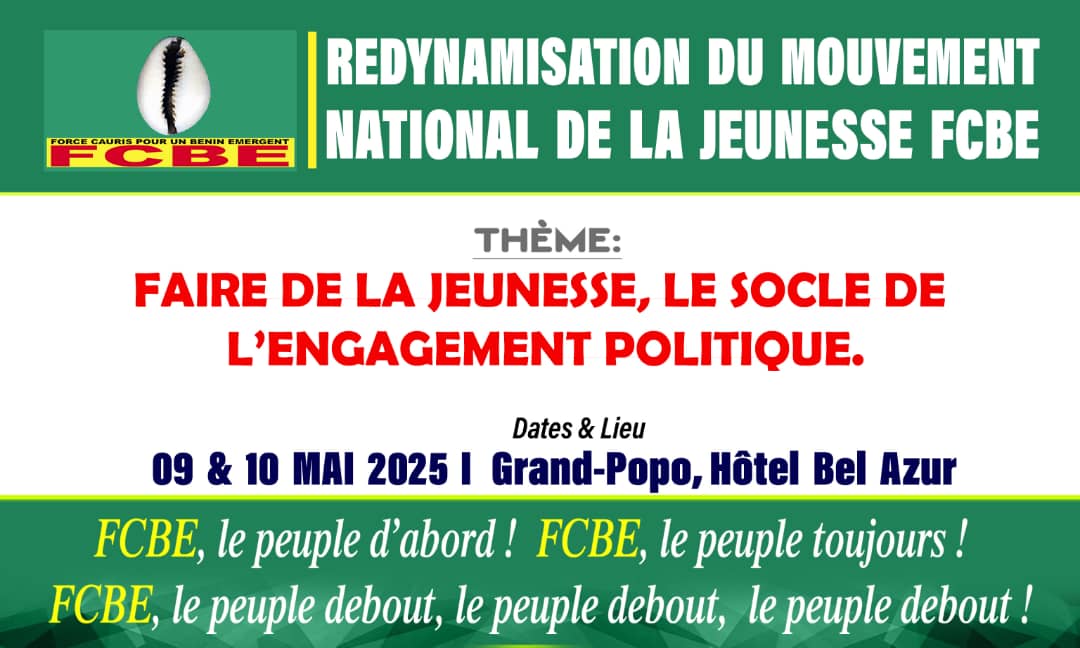 Bénin : le Mouvement National de la Jeunesse FCBE prêt  à relever le défi en 2026