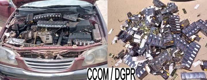 Cotonou : 26 560 plaquettes de Tramacking découvertes dans un véhicule en feu à Agla
